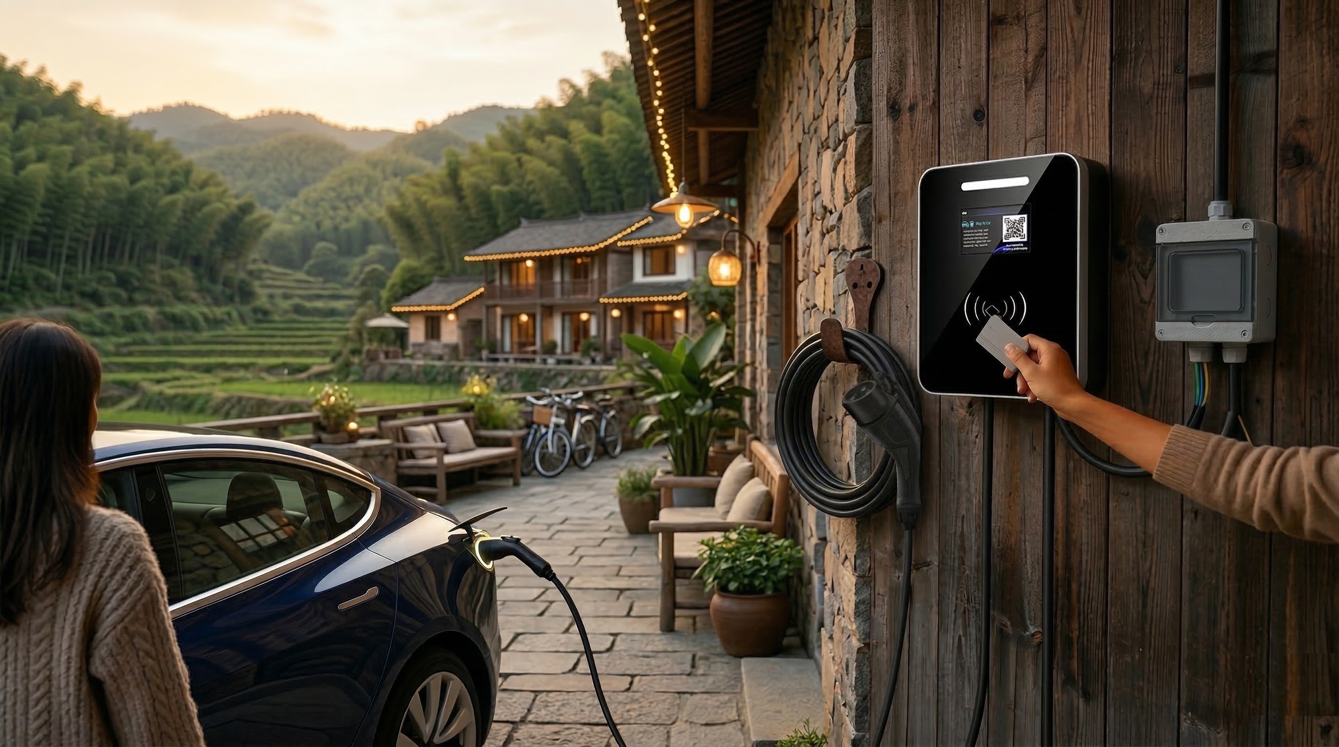 Type1 / Type2 AC Wall-mounted EV Charger DYREM-EU-888011