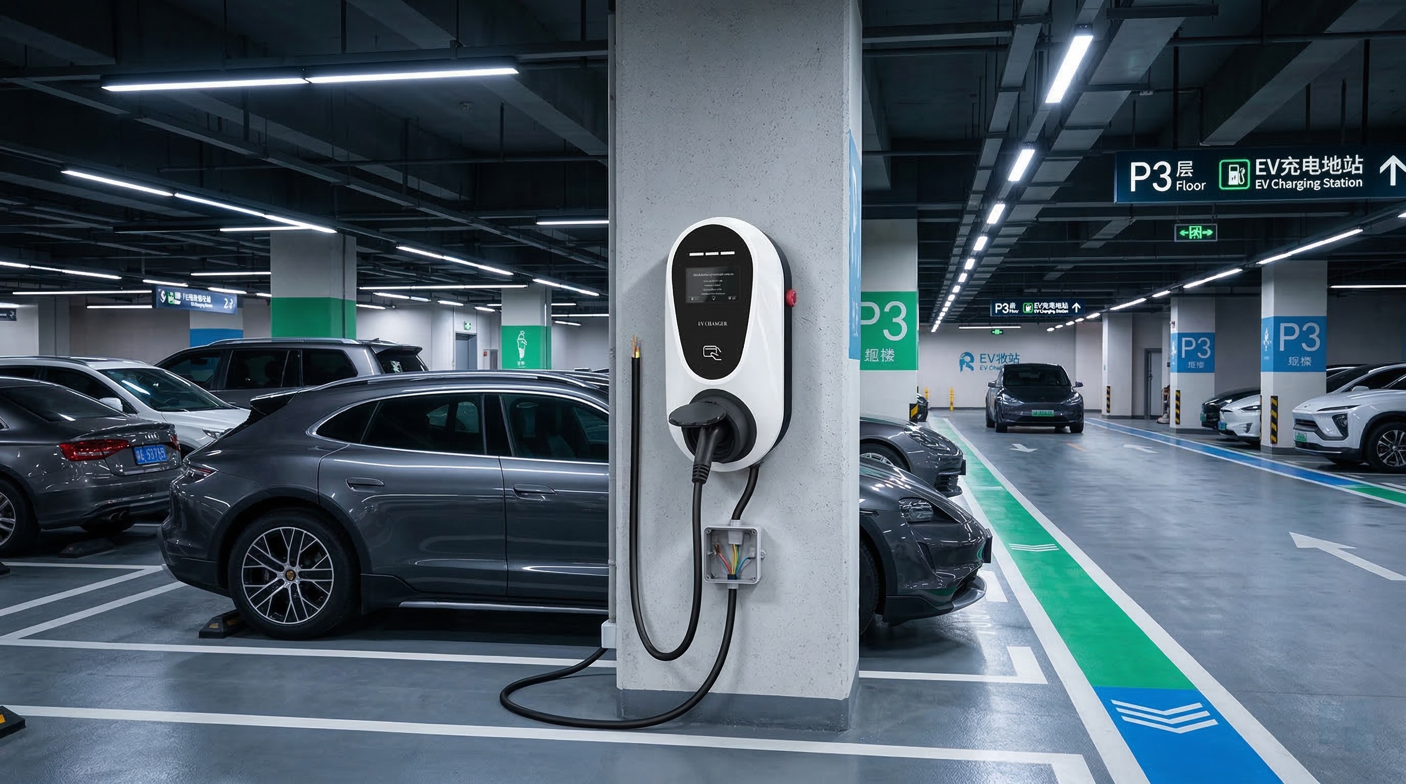 Type1 / Type2 AC Wall-mounted EV Charger DYREM-EU-888015