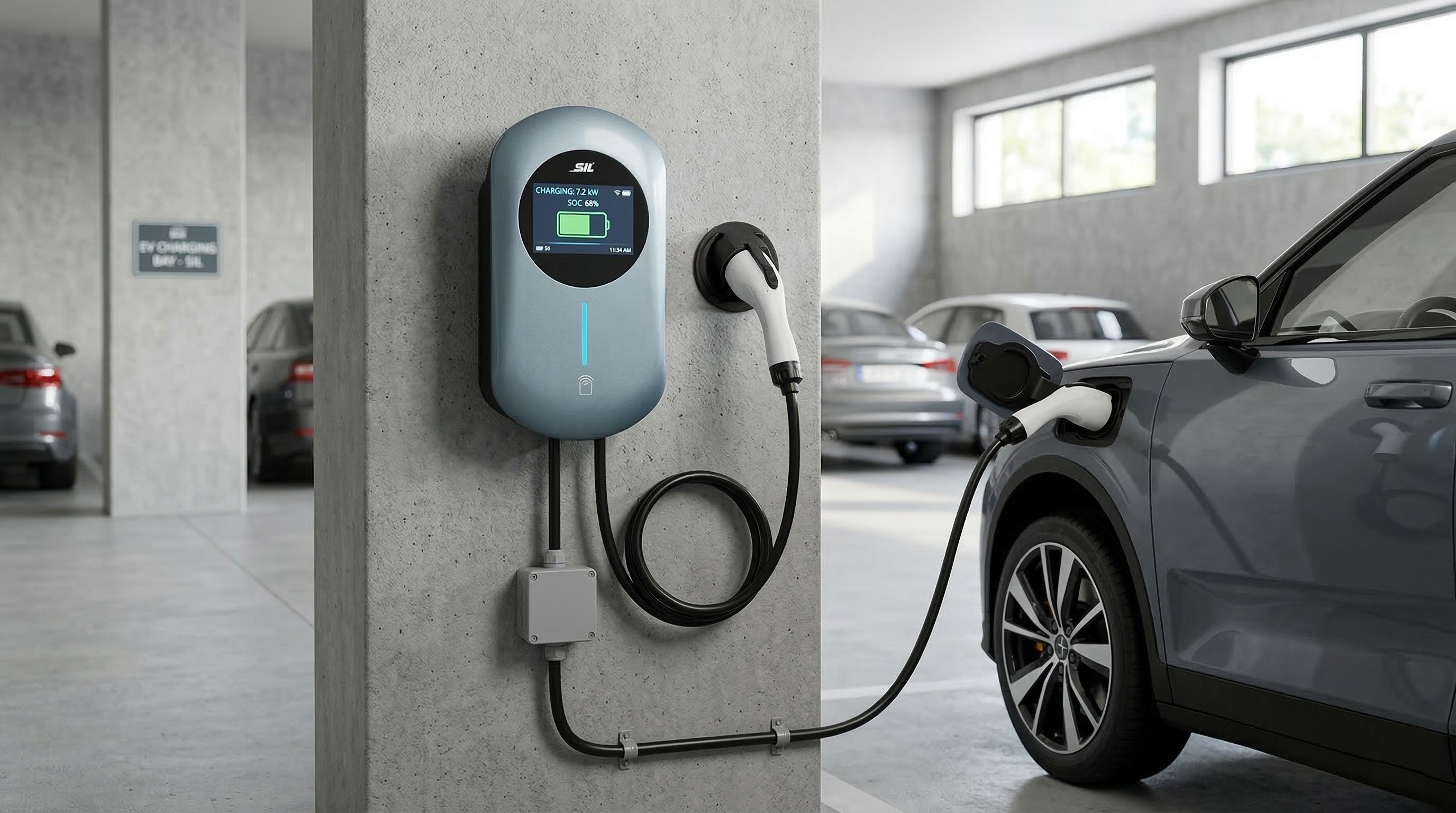 Type1 / Type2 / GBT AC Wall-mounted EV Charger DYREM-EU-888022