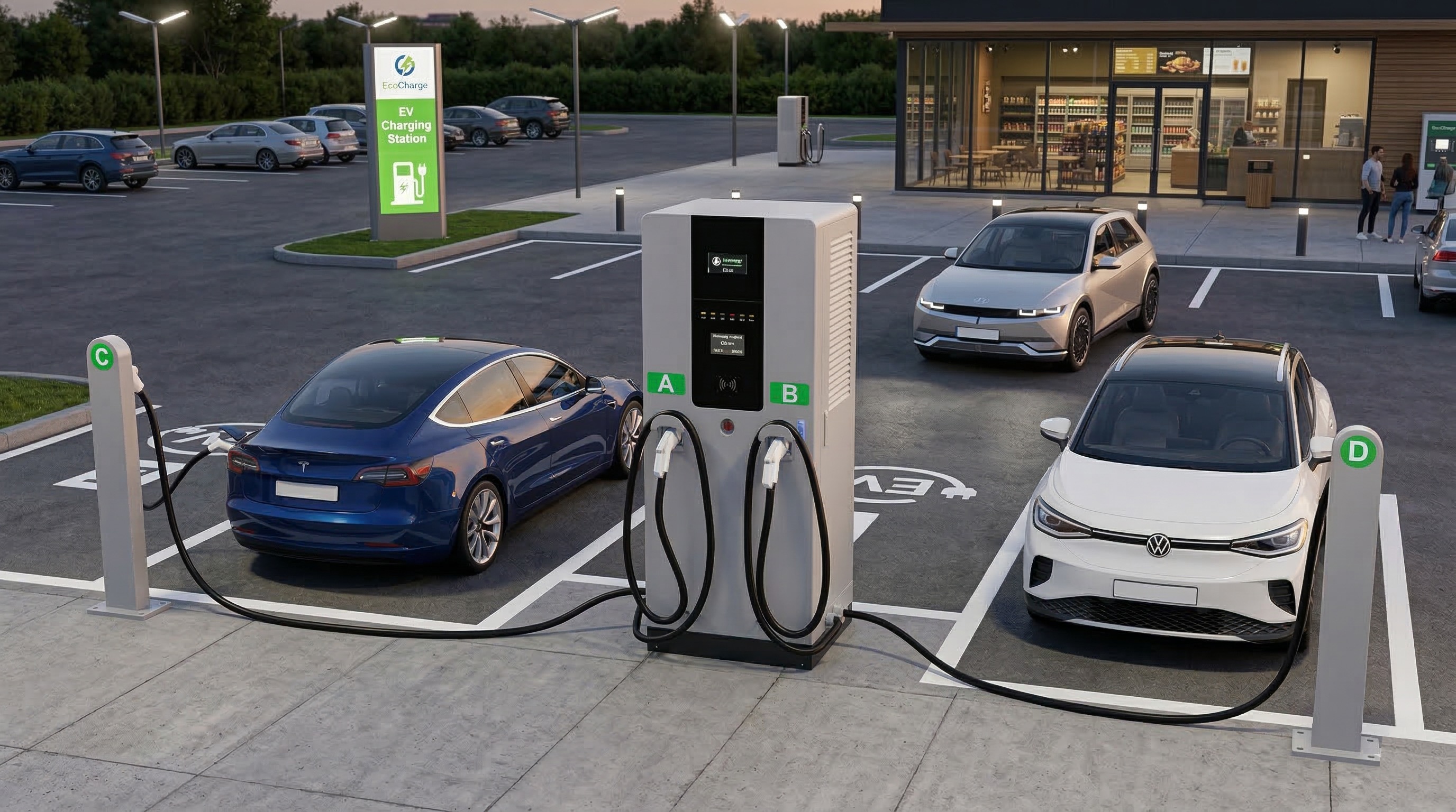 CCS1 / CCS2 / GBT DC Floor-mounted Four-gun DYREM-888027