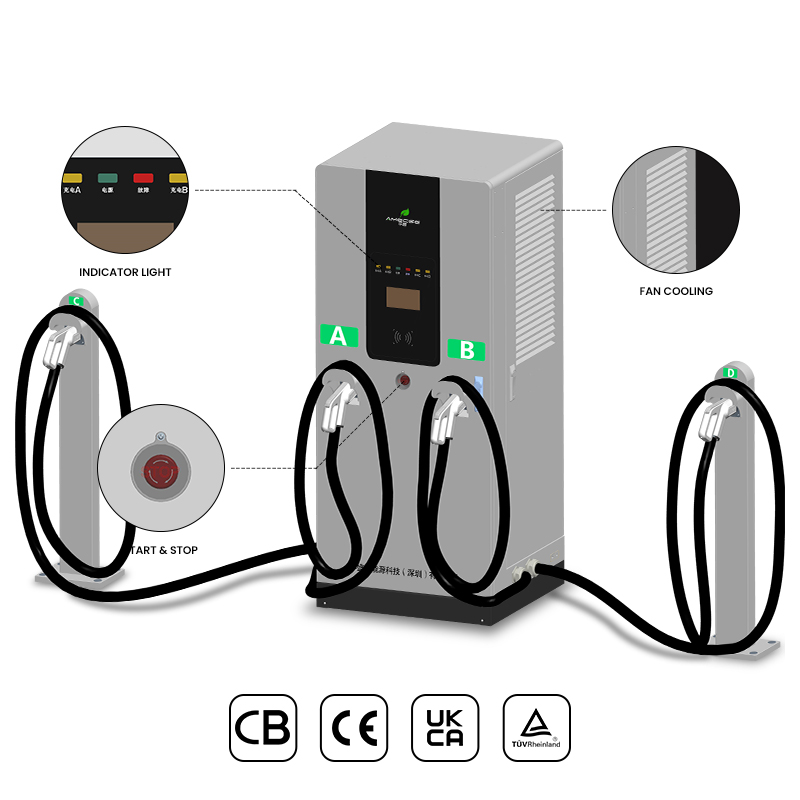 CCS1 / CCS2 / GBT DC Floor-mounted Four-gun DYREM-888027 view 4