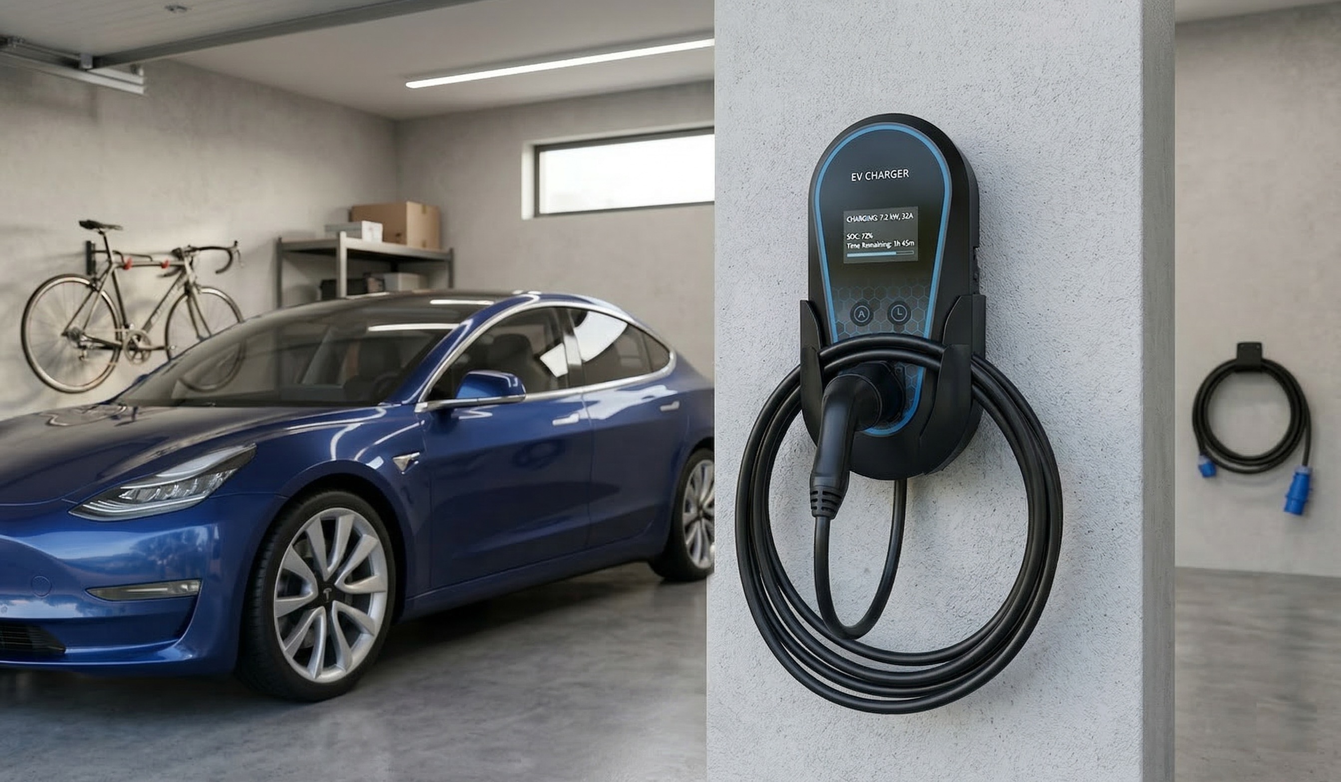 Type1 / Type2 AC Portable EV Charger DYREM-EU-888007