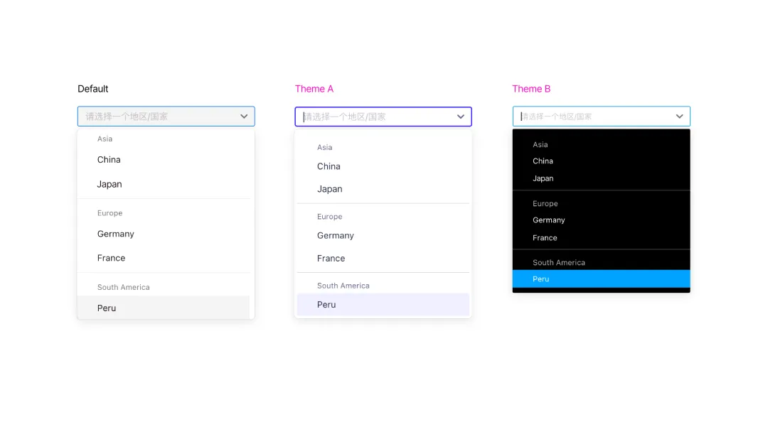 1.9. 默认与深度定制主题下的选择器组件对比